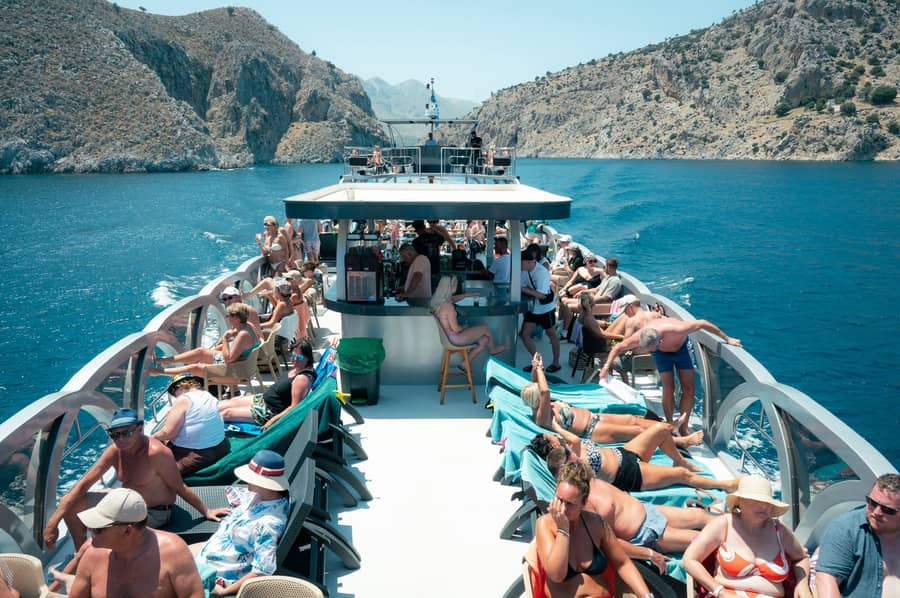Kos Pearl Cruise Sun Deck Guests Bow
