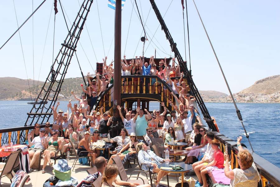 Pirate Ship Upper Deck Guests Kos