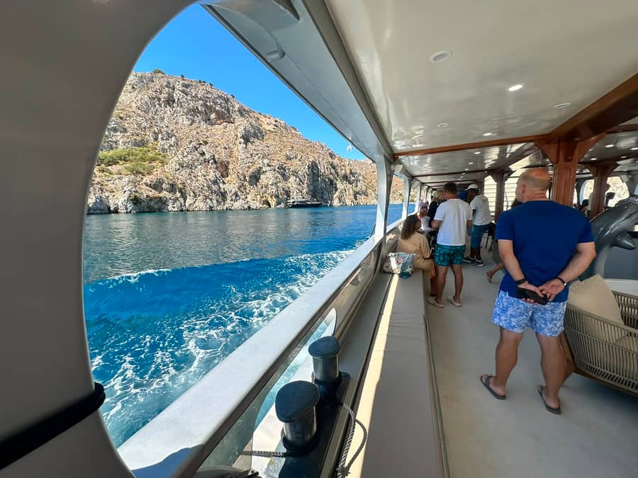 Kos Pearl Cruise Side Deck Guests Coastline